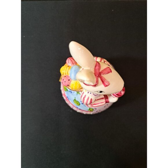 Villeroy & Boch Spring Bunnies 8' Porcelain Basket Hinged Trinket Box Ea… - Picture 8 of 9